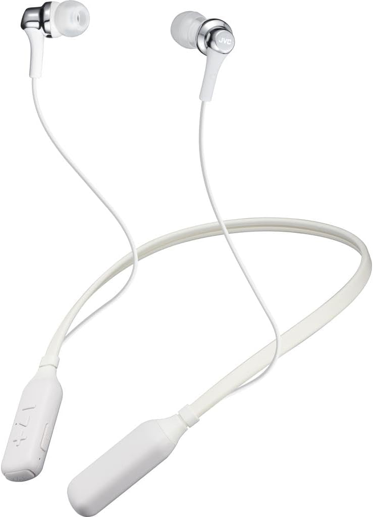 JVC HAFX42BTWE Premium Sound Wireless Bluetooth Earphones with Neck Band Support White