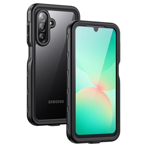Lanhiem for Samsung Galaxy A26 Phone Case, IP68 Waterproof Dustproof, Built-in Screen Protector, Rugged Full Body Shockproof Protective Cover for Samsung A26 6.7', Black