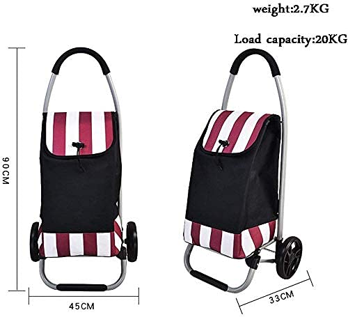 SENWEI Multifunktions-Einkaufstrolley, leicht, zusammenklappbar, mit 2 Kugellagern, Oxford-Gewebe, Handkarren, Rot – Bild 3