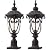 GOALPLUS 24 Inch Large Post Light Fixture with 3in Pier Mount, 2 Pack Bronze Post Lamp for Yard, Outdoor Pole Lantern with Seeded Glass, Aluminum Outside Lights for Garden Patio Driveway Pathway