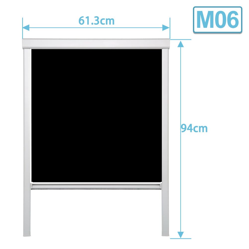 Tenda oscurante, tenda per finestra da tetto con foratura, M06 (61,3 * 94 CM), isolamento termico e ombreggiamento, antispionaggio e resistente all'umidità, telaio in alluminio, nero