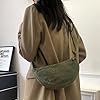 Halbmond Tasche Damen Cord Crossbody Bag Half Moonbag Cordtaschen Halbmond Umhängetasche Cross Handtasche Schultertasche Halbmond Moon Bag mit Verstellbarem Gurt Halfmoon Bag Olivgrün für Damen #4