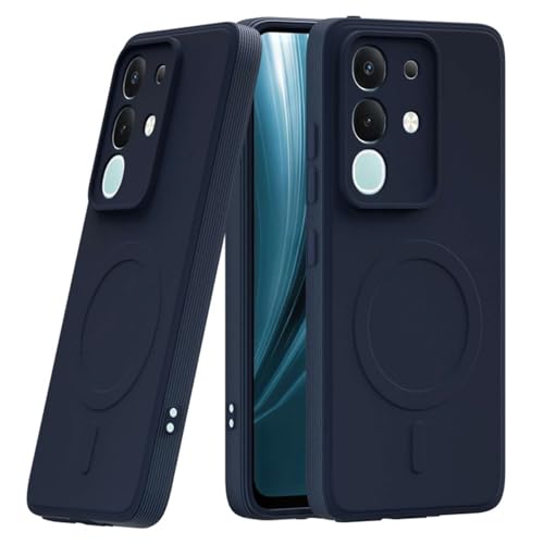 Image of Back Cover | MagFit Ring Design (Non-Magnetic) | Shockproof Case | Anti-Slip Grip | Raised Camera Edges | Slim Protective Case for Vivo T4x 5G / Y29 4G / Y31 Pro 5G / iQOO Z10x 5G (Steel Blue)