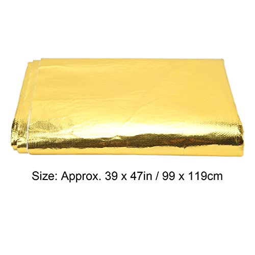 Image of Self Adhesive Backed Heat Barrier Tape Gold & Silver - 39 X 47 In Heat Reflective Wrap Tape, High Temperature Thermal Insulation for Wrapping Wires Fuel Lines (Gold)