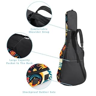 JRHEJTFZ Housse pour guitare acoustique de 1,9 cm d’épaisseur – Imperméable – Durable et élégant – Joli signe de paix, Multicolore., 42.9×16.9×4.7 in, Motif imprimé tendance - Les Beatles, Paul McCartney, John Lennon, RIngo Starr, George Harrison JRHEJTFZ Housse pour guitare acoustique de 1,9 cm d'épaisseur - Imperméable - Durable et élégant - Joli signe de paix, Multicolore., 42.9x16.9x4.7 in, Motif imprimé tendance – Image 3