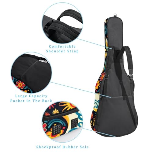 JRHEJTFZ Housse pour guitare acoustique de 1,9 cm d’épaisseur – Imperméable – Durable et élégant – Joli signe de paix, Multicolore., 42.9×16.9×4.7 in, Motif imprimé tendance - Les Beatles, Paul McCartney, John Lennon, RIngo Starr, George Harrison JRHEJTFZ Housse pour guitare acoustique de 1,9 cm d'épaisseur - Imperméable - Durable et élégant - Joli signe de paix, Multicolore., 42.9x16.9x4.7 in, Motif imprimé tendance – Image 4