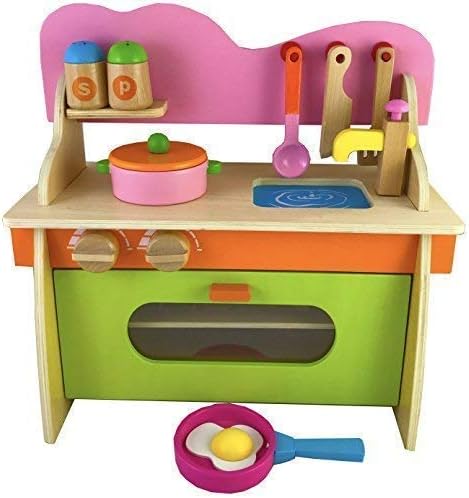 Wooden Toddler Play Kitchen Playset for Children Toy Wooden Educational Pretend