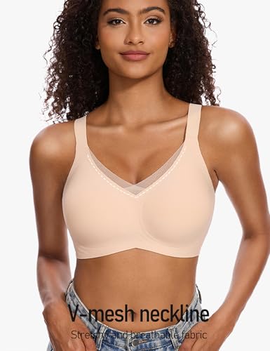 Image of GXOULRRA V Lace Wireless Jelly Bra Seamless Push Up Bras for Women No Underwire Full Coverage Comfortable Sleep Bralette