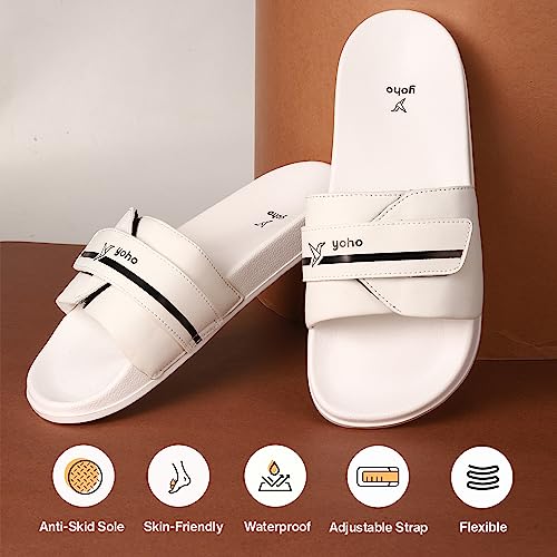 Image of YOHO Drystep Sliders for Men | Waterproof Monsoon Footwear & Rainy Sandals | Skin Friendly Adjustable Strap