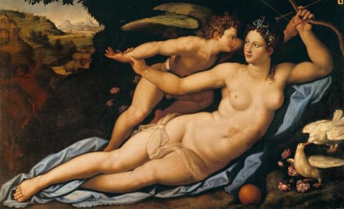 Affiche Vénus et Cupidon Alessandro Allori pour créer un salon élégant et classique
