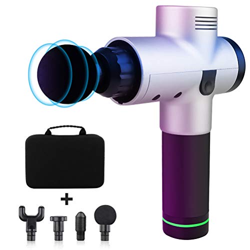 Preisvergleich Produktbild Oyria Persönliche Handmuskelmassagepistole, Tiefengewebemassagegerät, leistungsstarke kabellose Percussion-Massagepistole, tragbares Massagegerät mit 4 Massageköpfen, mit Quiet Glide-Technologie