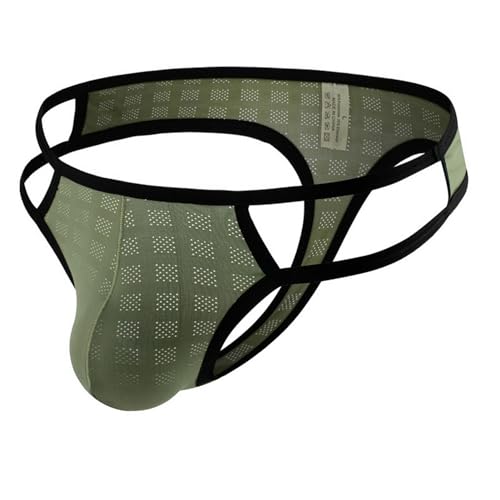Men's Underwear Breathable Mesh Sexy Hollow Out Thong G-String Male Lingerie Underpants2