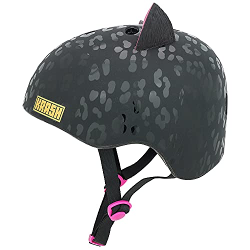 Krash! Leopard Kitty Black 8+ Helmet, Youth Girls #TOP3