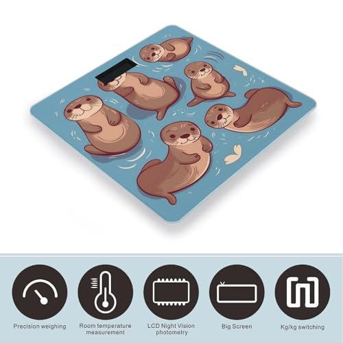 Báscula digital para baño con vidrio templado y pantalla LCD miniatura 3