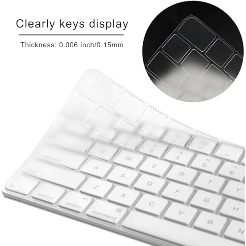 Toetsenbordafdekking voor iMac Magic Keyboard met Touch ID A2449 Lock Key A2450 M3 M1 Chip uitgebracht 2023–2021 EU-lay-out, TPU-beschermfolie - Afbeelding 5