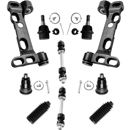 Image of Detroit Axle - 16pc Suspension Kit for 2008-2009 Chevy Trailblazer GMC Envoy, 2008 Saab 9-7X, 2 Front Lower Control Arm Brackets 4 Upper Lower Ball Joints 4 Tie Rods 4 Front Rear Sway Bars Replacement