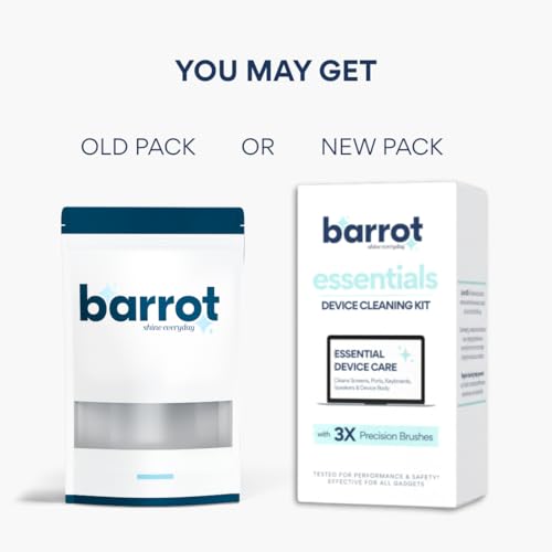 Image of BARROT Essentials Mini Device Cleaning Kit | Includes 50ml Non-Alcohol Screen Cleaner, 3 x High-Precision Brushes & 20x20CM Plush Microfiber
