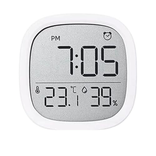 Acid デジタル目覚まし時計 置き時計 マグネット付き LCD 大画面 見やすい 12/24時間 湿度と温度表示 電池式 卓上時計 アラームクロック 置き掛け兼用 (ホワイト)