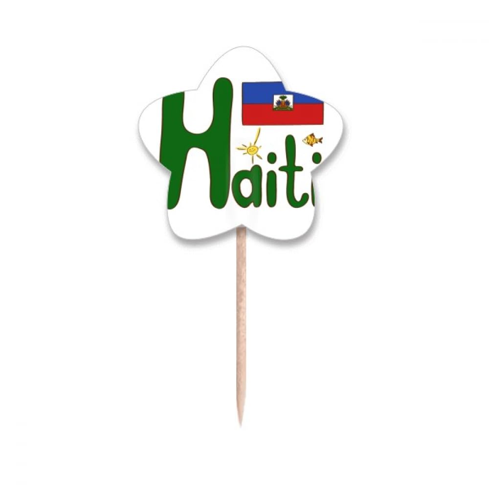 Cure-dents drapeau Haïti pour décorer les cupcakes d'un buffet
