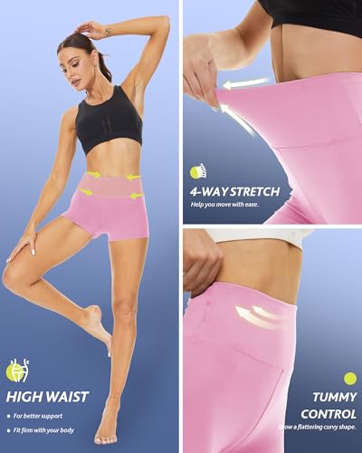 Image of CAMPSNAIL Workout Biker Shorts Women - 3 inch /5 inch /8 inch High Waisted Tummy Control Spandex Booty Volleyball Shorts for Yoga Dance