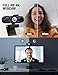 Tewiky Full HD Webcam with Built-in Microphone and Rotatable Tripod, 4K Video and Wide Angle Camera, Privacy Cover, for Desktop PC or Laptop Computer