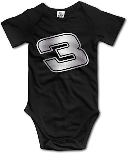 Nascar Number 3 Platinum Style Baby Sleeveless Romper Jumpsuit Black