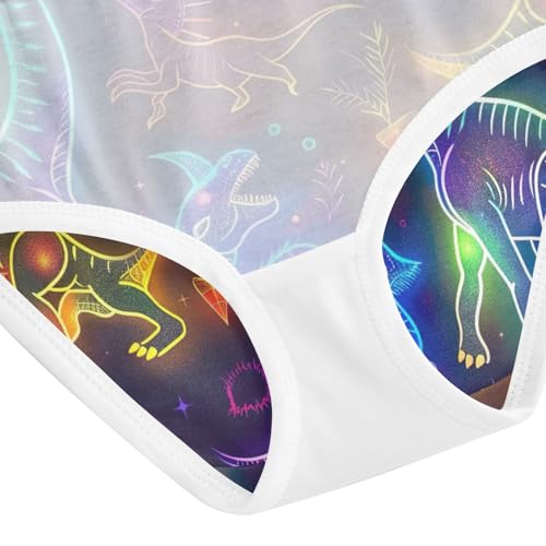 Cute Neon Line Art Dinosaurs Toddler Girl Underwear, Underwear Girls, 2T–8 Years4