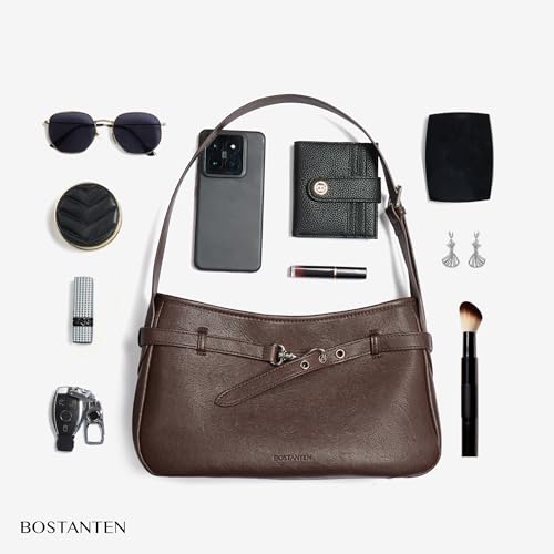 BOSTANTEN Shoulder Bag for Women, Vegan Leather Hobo Bag, Trendy Handbags Designer Fall Purses with Adjustable Strap4