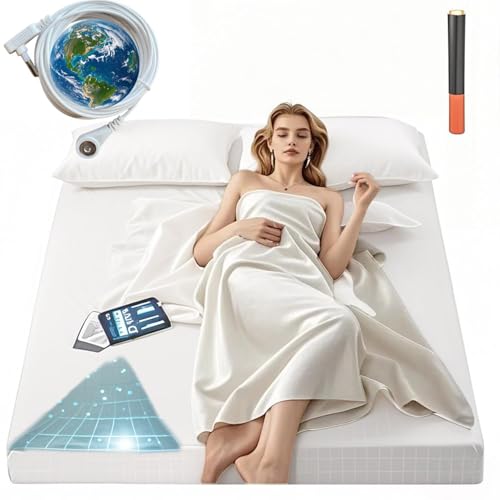 Grounding Sheets 20% Pure Silver Fiber + 80% Organic Cotton Grounded Sheet Earth Connected Bedding Fitted Earth Sheets with Cord