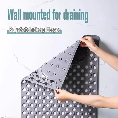 Tappetino da doccia antiscivolo con ventose e fori di scarico, materiale PVC, antimuffa, per doccia e vasca da bagno, 40 x 70 cm, durevole, affidabile, facile da pulire