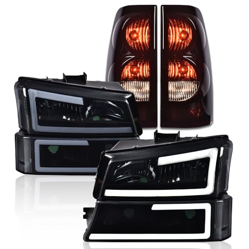 G-PLUS LED DRL Headlights Assembly + Tail Lights Fit Chevy