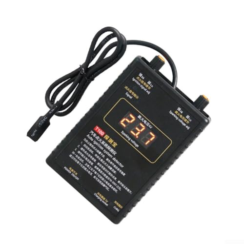 Sumsoctober Automobile Ignition System Tester T100 Ignition Coil Analyzer 0-50kV Spark Voltage Detector for 12V 24V and Natural Gas Engines Portable Diagnostic Tool
