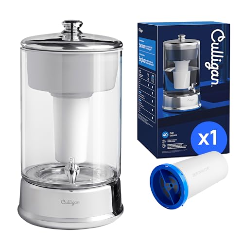Culligan With Zerowater Technology 9.5-L Glass Water Filter Dispenser – Includes 5-Stage Advanced Water Filter, Certified To Reduce Lead, Total Pfas (