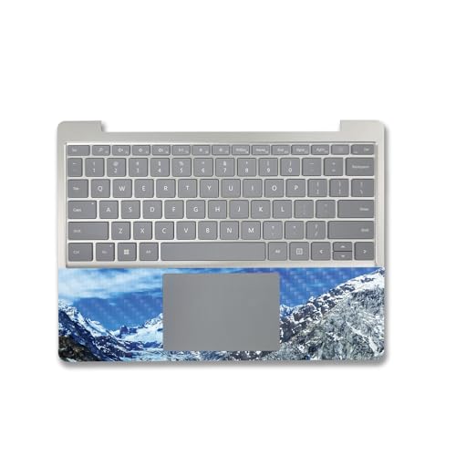 Image of MightySkins Carbon Fiber Skin Compatible with Microsoft Surface Laptop Go 3 (2023) Full Wrap Kit - Sky Lake | Protective, Durable Textured Carbon Fiber Finish | Made in The USA