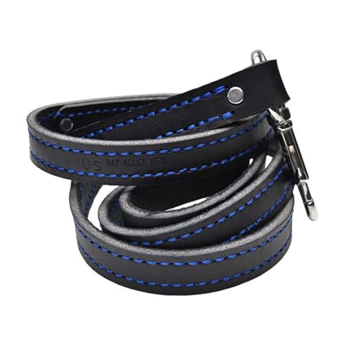 Ray Allen Blue Line 5-Foot Leather Lead, Black