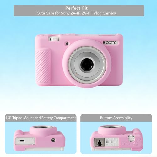 Funda silicona para cámara Sony ZV-1F ZV-1 II rosa miniatura 5
