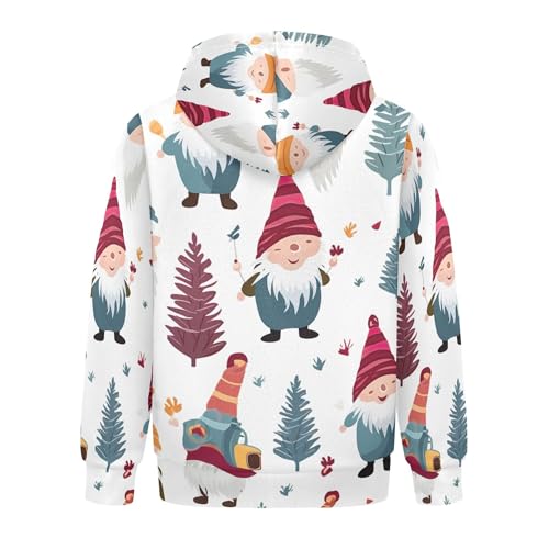 Kids Hoodies Sweaters Christmas Gnome Dwarfs Hooded Sweatshirts with Big Pockets for Boys Girls B04000172