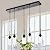 MELUCEE Black Pendant Lights for Kitchen Island, 5-Light Dining Room Light Fixtures Linear Chandeliers with Clear Glass Shade, DIY Hanging Lamp Ceiling for Dining Room Kitchen Bar
