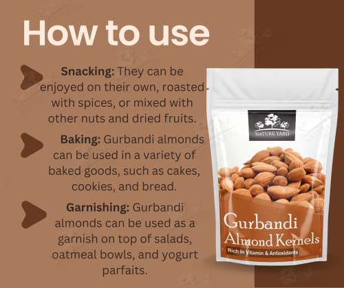 Image of NATURE YARD Orignal Afghan Gurbandi Almond /Badam Giri - 100% Pure & Natural Rich in Oil - 1Kg