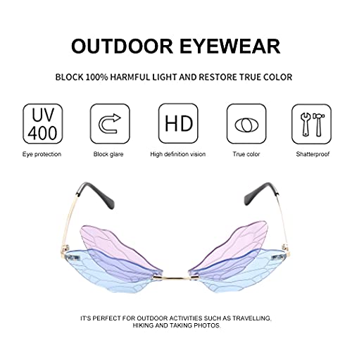 Gemily Fashion Purple Butterfly Glasses Party Sunglasses Summer Outdoor Eyewear Festival Rave Accessory For Women And Girls #TOP1