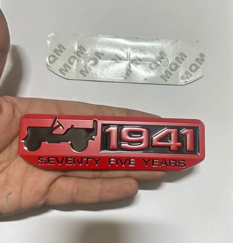 Image of Emblems for Car & Bike Metal Lo.go and Grill Me.tal Lo.go, Auto Accessories for Car Emblem 3D Badge Auto Racing Sport Sticker Grand Tourer Decal. (1941 RED Black Sticker)