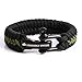 The Friendly Swede Paracord Bracelet with Microcord and D-Shackle - Adjustable Size (Army Green Medium)