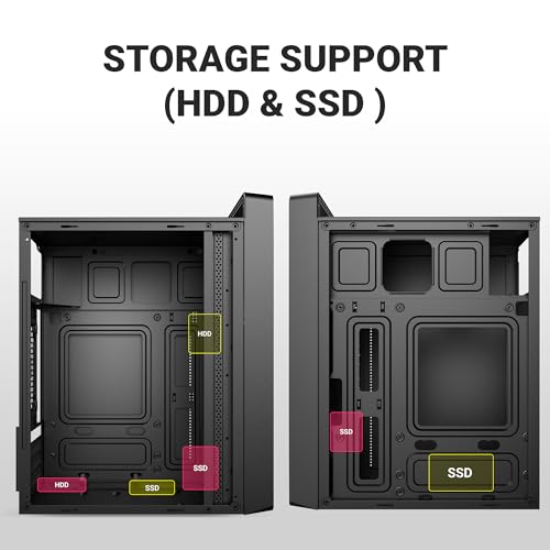 Ant Esports Si11 Value Series Mid-Tower Computer Case/Gaming Cabinet - Black | Support M-ATX, ITX | Pre-Installed 1 x 120 mm Black Rear Fan - Image 5