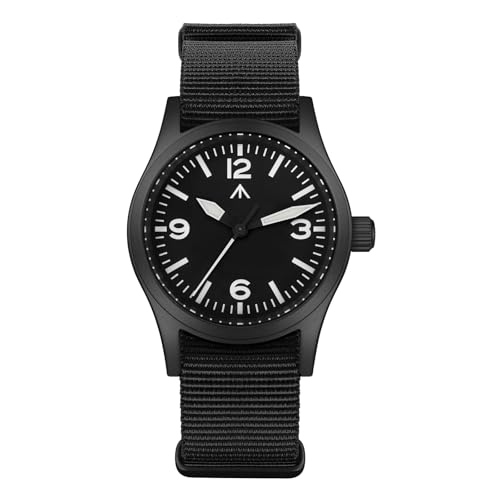 Image of Militado ML05 38mm VH31 Quartz Watch - Domed Sapphire Crystal Field Watch C3 Super Luminous Retro Sweep Wrist Watch for Men 100M Waterproof