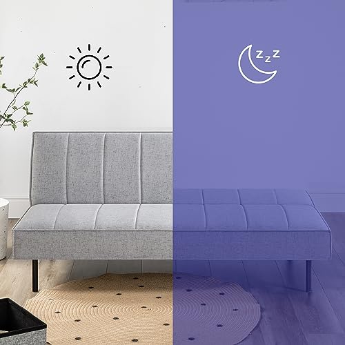Zinus Quinn Divano Letto Click Clack 96 X 168 Cm - Divano Letto Pieghevole - Adatto Per Camere E Spazi Compatti - Grigio - 3