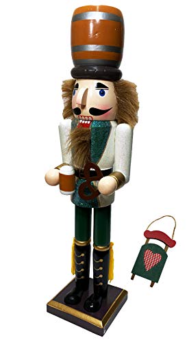 Distinctive Designs Beer Server Bartender Large Decorative Holiday Season Novelty Wooden Novelty Christmas Nutcracker and Tree Ornament