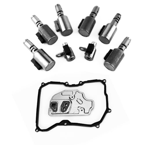 6-speed 09G Transmission Solenoid Valve set 8 pcs With Filter Gasket Kit Compatible with Beetle Jetta Rabbit Golf 2.5
