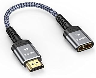 HDMI Extension Cable 0.5m,4K hdmi male to Female cable, Can connect HDMI 2.0/1.4 cable, 4K UHD@60Hz high speed 18Gbps 3D,Audio Return Compatible for Fire/Roku,TV Stick, Blu-Ray,PS3/PS4, Plug &play