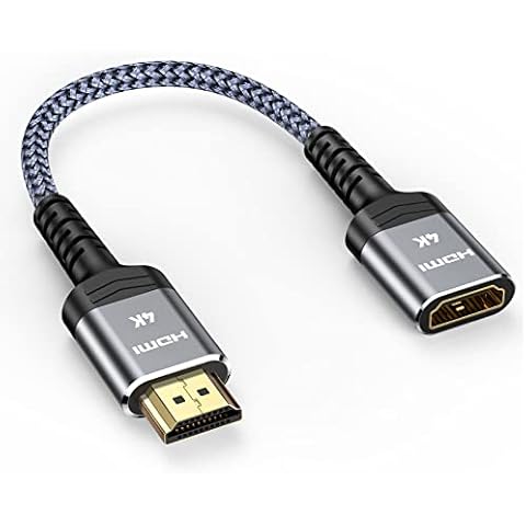 HDMI Extension Cable 0.5m,4K hdmi male to Female cable, Can connect HDMI 2.0/1.4 cable, 4K UHD@60Hz high speed 18Gbps 3D,Audio Return Compatible for Fire/Roku,TV Stick, Blu-Ray,PS3/PS4, Plug &play Cover