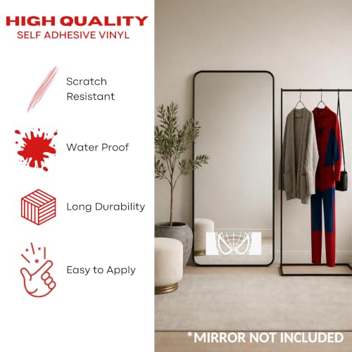 Image of Sticker for Glass & Mirrors | Minimal Vinyl Decal for Bedroom Bathroom & Cafe | Self-Adhesive Quote Aesthetic Mirror Sticker | No Mirror Included (Spider Mask, Large, Matt White)